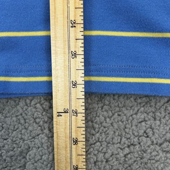 Chaps Mens L Polo Shirt Blue Orange White Stripe 2 Button Golf Shirt w/ LOGO - Picture 9 of 10